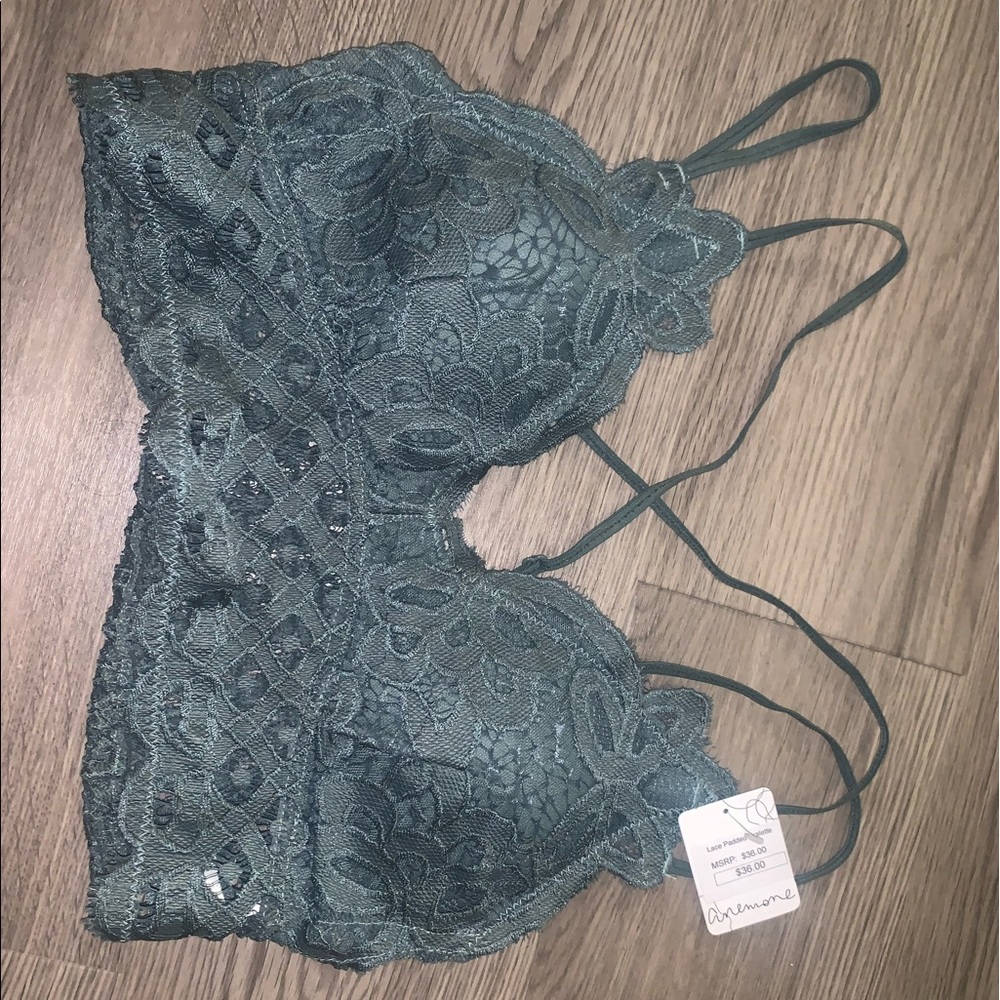 green lace bralette